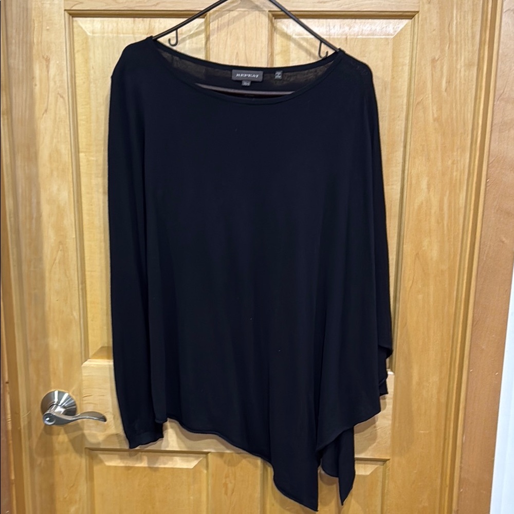 Repeat Black Asymmetrical Top size S